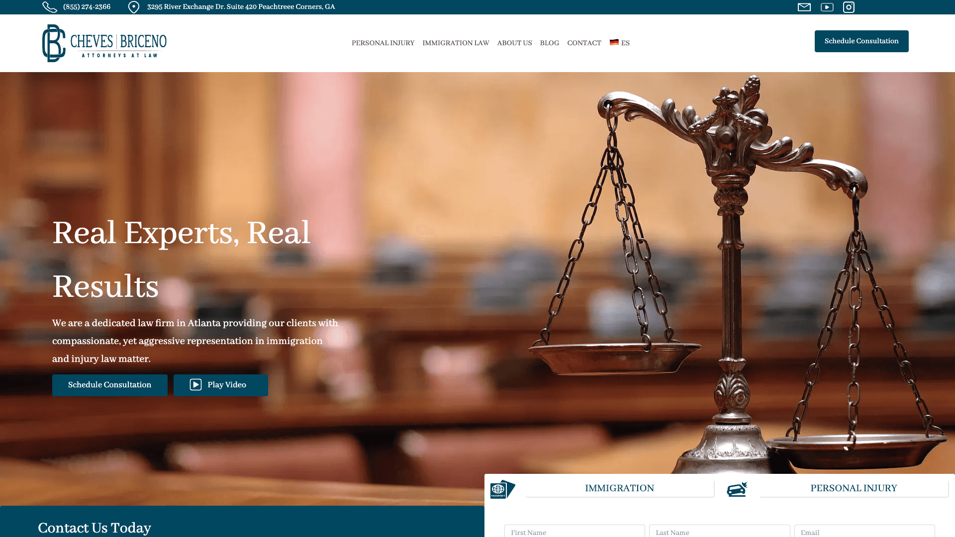 Cheves Briceno Law website preview